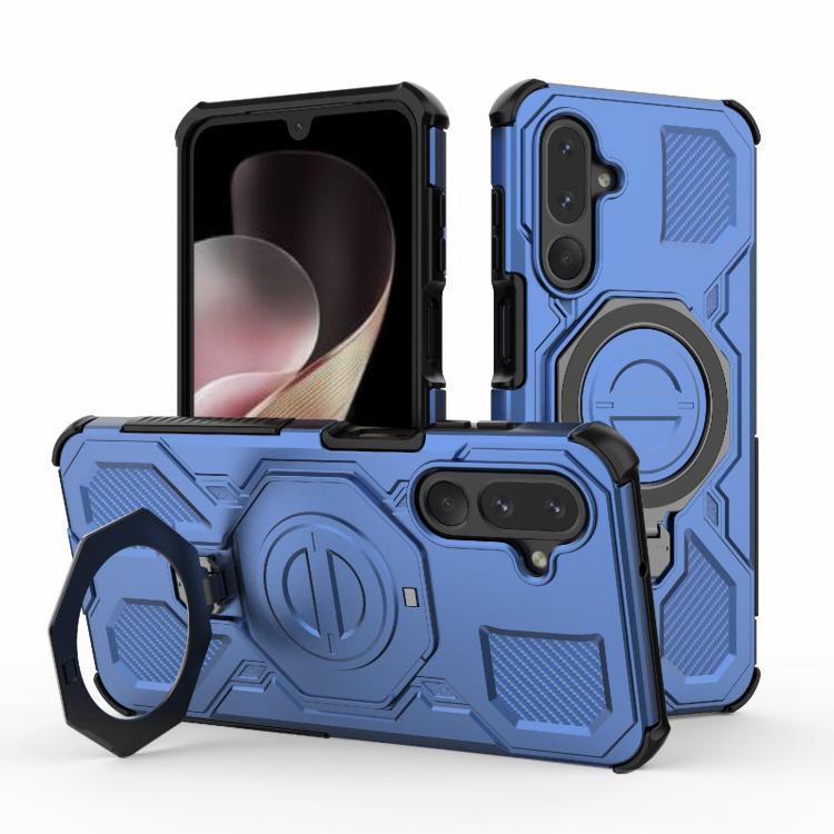 Funda magnética de TPU y PC MagSafe de color sólido para Samsung Galaxy M36 5G India J-20 (azul)