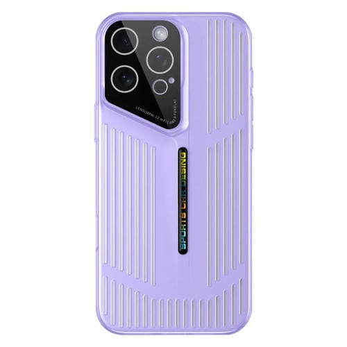 Funda para iPhone 13 Pro Max con disipación de calor, translúcida, esmerilada y hueca (morada)