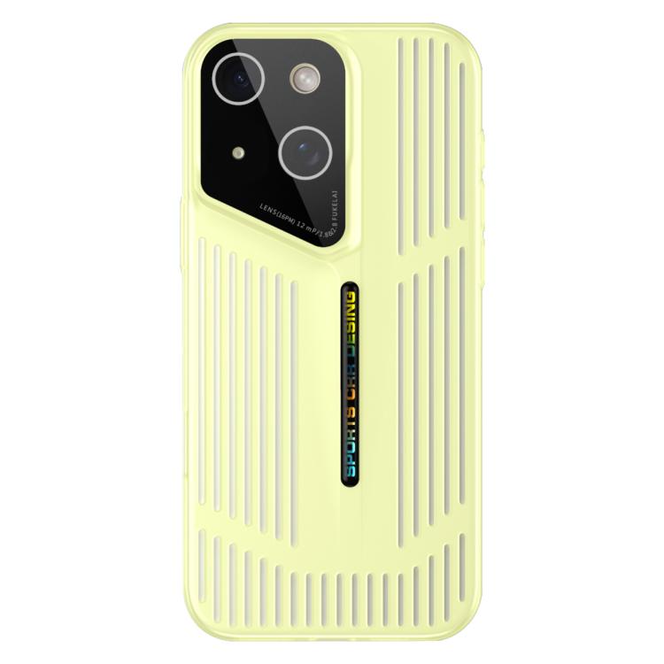 Funda para iPhone 13, translúcida, esmerilada y con disipación de calor (amarilla)