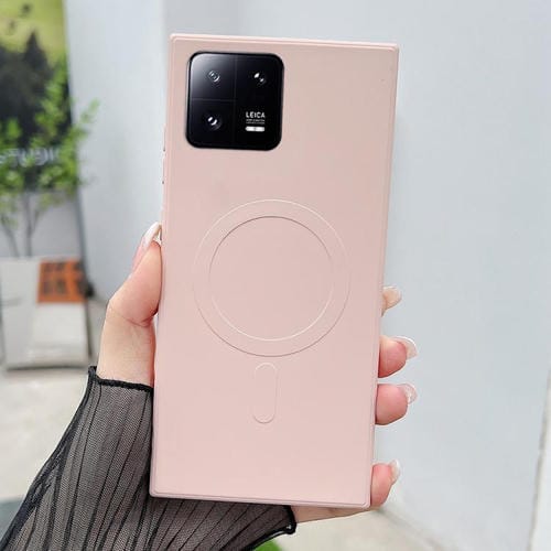 Funda magnética MagSafe de silicona líquida de color sólido para Xiaomi 13 Pro (rosa)