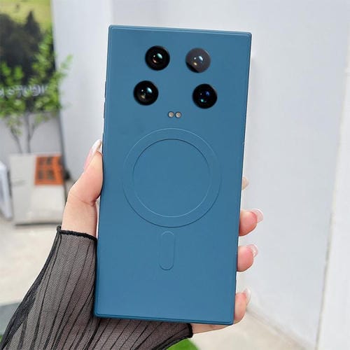 Funda magnética de silicona líquida MagSafe para Xiaomi 14 (azul rey)