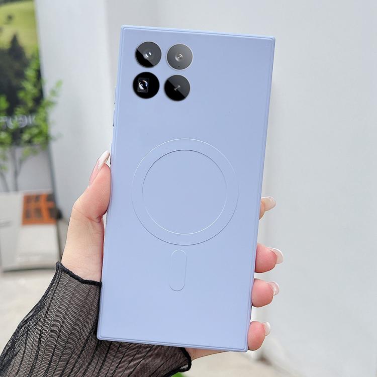 Funda magnética MagSafe de silicona líquida de color sólido para Xiaomi 15 Pro (azul Yuanfeng)