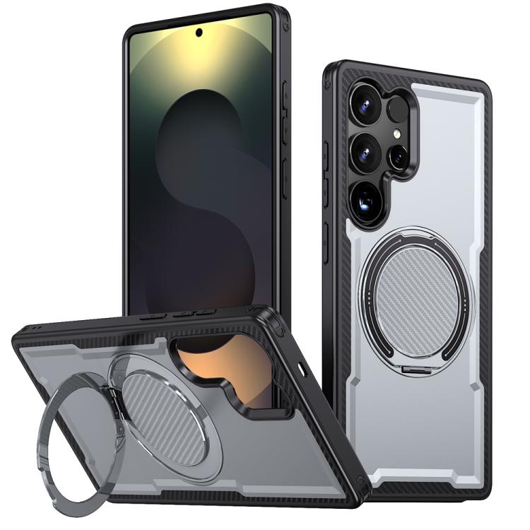 Funda metálica con rotación de 360 grados y MagSafe para Samsung Galaxy S25 Ultra 5G (gris)