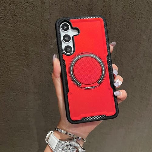 Funda metálica con rotación de 360 grados y MagSafe para Samsung Galaxy S25/S24 5G (roja)