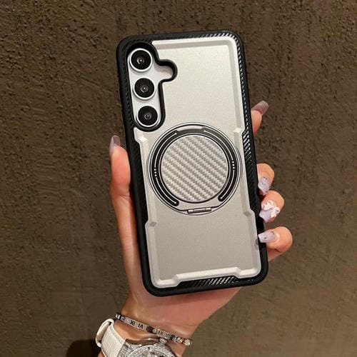 Funda metálica con rotación de 360 grados y MagSafe para Samsung Galaxy S25+/S24+ 5G (gris)