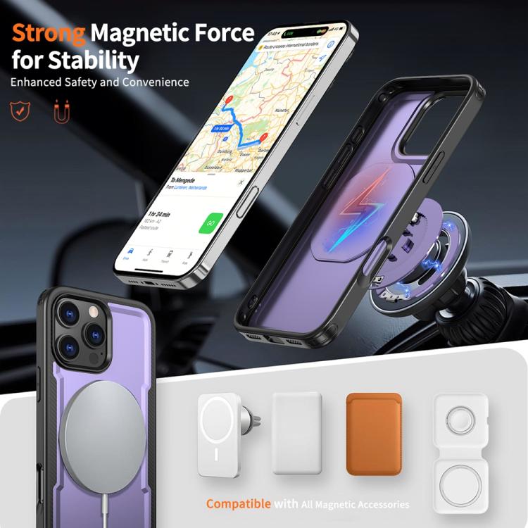 Funda metálica MagSafe con rotación de 360 grados para iPhone 16 Pro (morada)