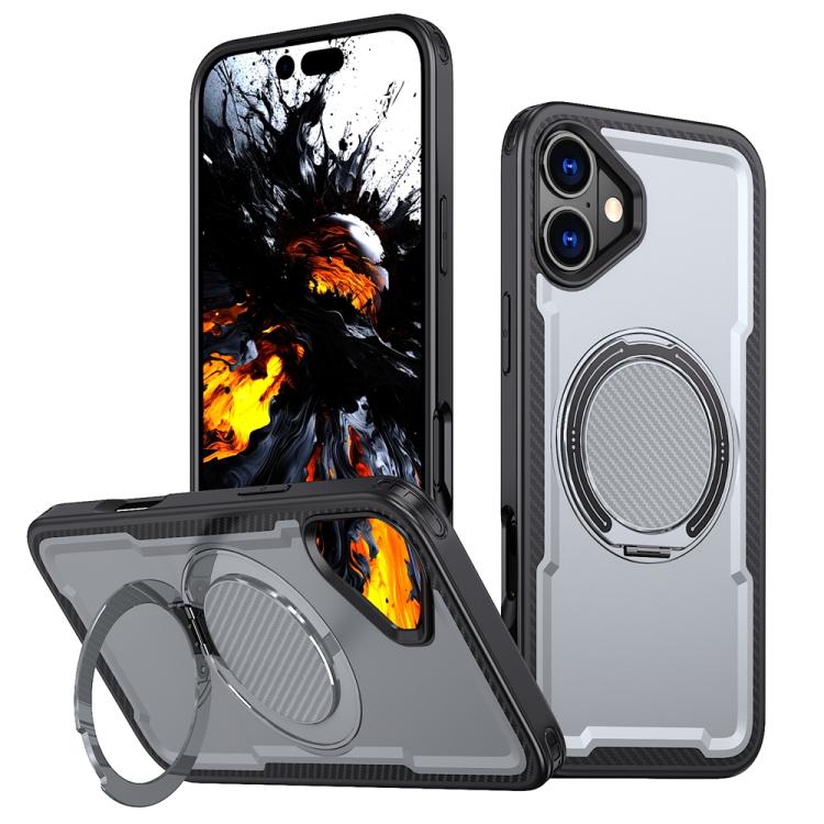 Funda metálica MagSafe con rotación de 360 grados para iPhone 16 Plus (gris)
