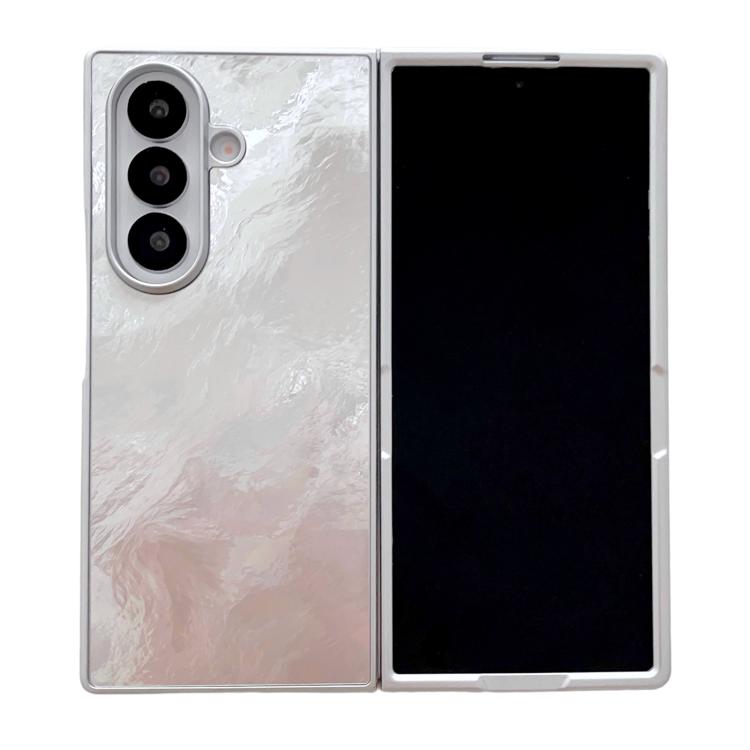 Funda plegable de PC con borde plateado para Samsung Galaxy Z Fold7 5G (Glacier)