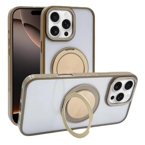 Funda MagSafe semitransparente con rotación de 360 grados para iPhone 16 Pro Max (dorado desierto)