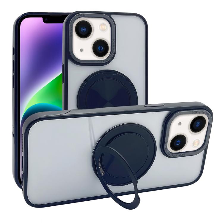 Funda MagSafe semitransparente con rotación de 360 grados para iPhone 14/13 (negra)