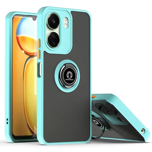 Funda de TPU + PC con anillo para Redmi 13C 4G Q Shadow 1 Series (azul cielo)