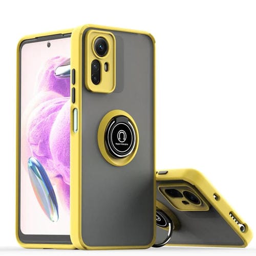 Funda de TPU + PC con anillo para Redmi Note 12 Turbo / Poco F5 Q Shadow 1 Series (amarilla)