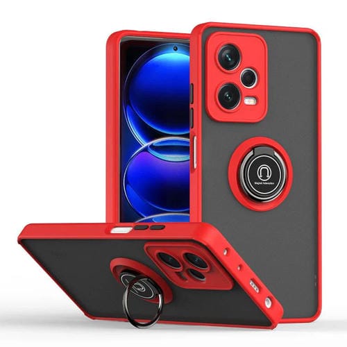 Funda de TPU + PC con anillo para Redmi Note 12 Pro 5G Global Q Shadow 1 Series (Rojo)