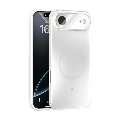 Funda ABEEL MagSafe esmerilada con disipación de calor y película para lente para iPhone 17 Air (blanca)