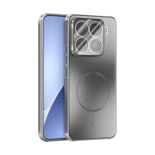 Funda ABEEL MagSafe esmerilada con disipación de calor y película para lente para Xiaomi 15 Pro (plateada)