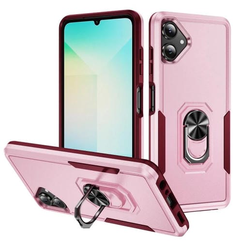 Funda Pioneer Armor de PC y TPU resistente con soporte para Samsung Galaxy A06 4G/5G (rosa y rojo rosa)