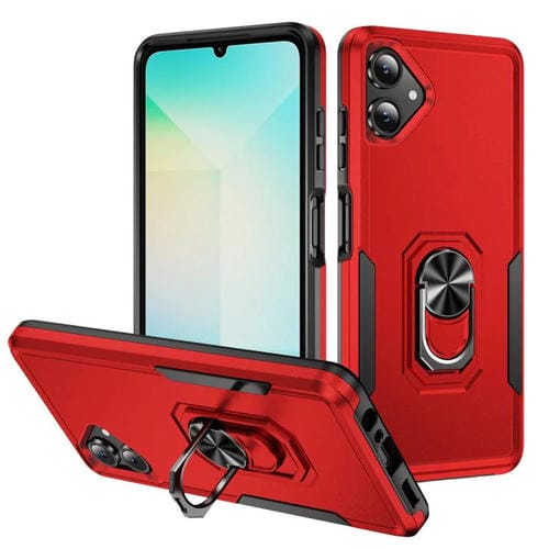 Funda Pioneer Armor de PC y TPU resistente con soporte para Samsung Galaxy A06 4G/5G (rojo y negro)