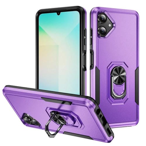 Funda Pioneer Armor de PC y TPU resistente con soporte para Samsung Galaxy A06 4G/5G (morado y negro)