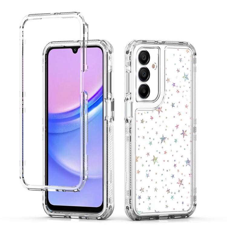 Funda de papel acrĂlico transparente con efecto lĂĄser para Samsung Galaxy A16 5G (Estrellas)