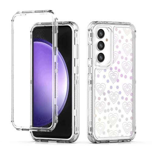 Funda de acrílico transparente con efecto láser para Samsung Galaxy S23 FE 5G (corazón)