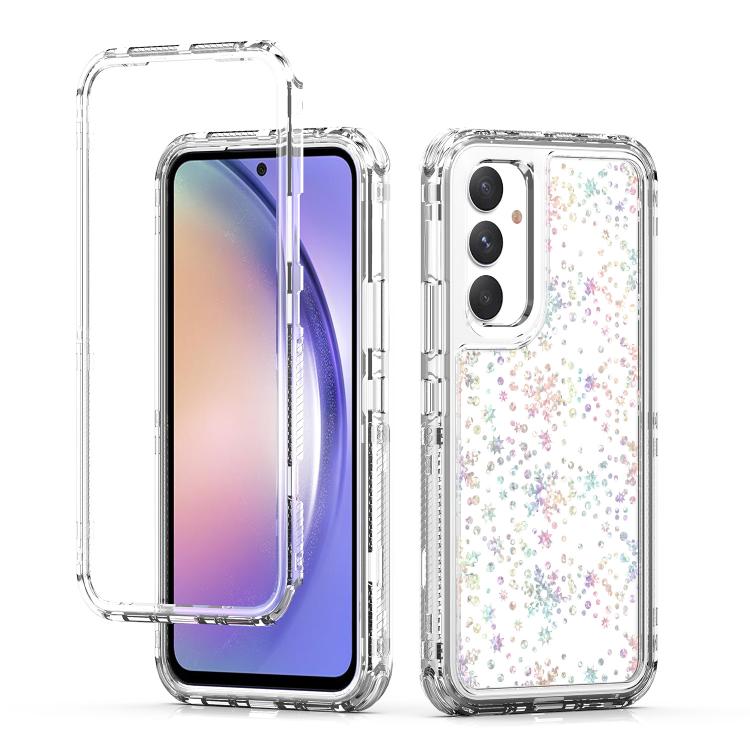 Funda de acrĂlico transparente con efecto lĂĄser para Samsung Galaxy A54 5G (copo de nieve)