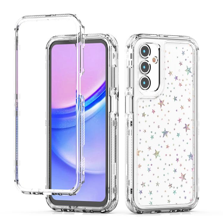 Funda de papel acrĂlico transparente con efecto lĂĄser para Samsung Galaxy A25 5G (Estrellas)