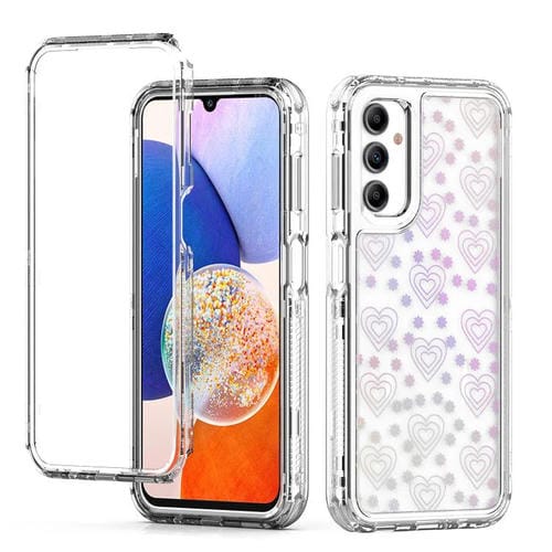 Funda de acrílico transparente con efecto láser para Samsung Galaxy A14 5G/4G (corazón)