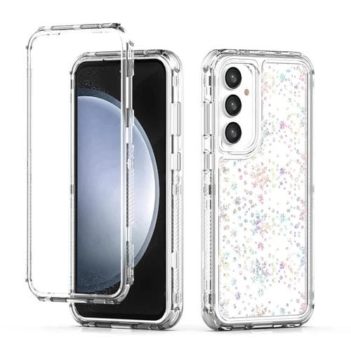Funda de acrílico transparente con efecto láser para Samsung Galaxy S24 FE 5G (copo de nieve)