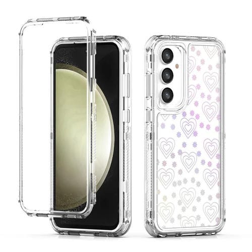Funda de acrílico transparente con efecto láser para Samsung Galaxy S25+/S24+ 5G (corazón)