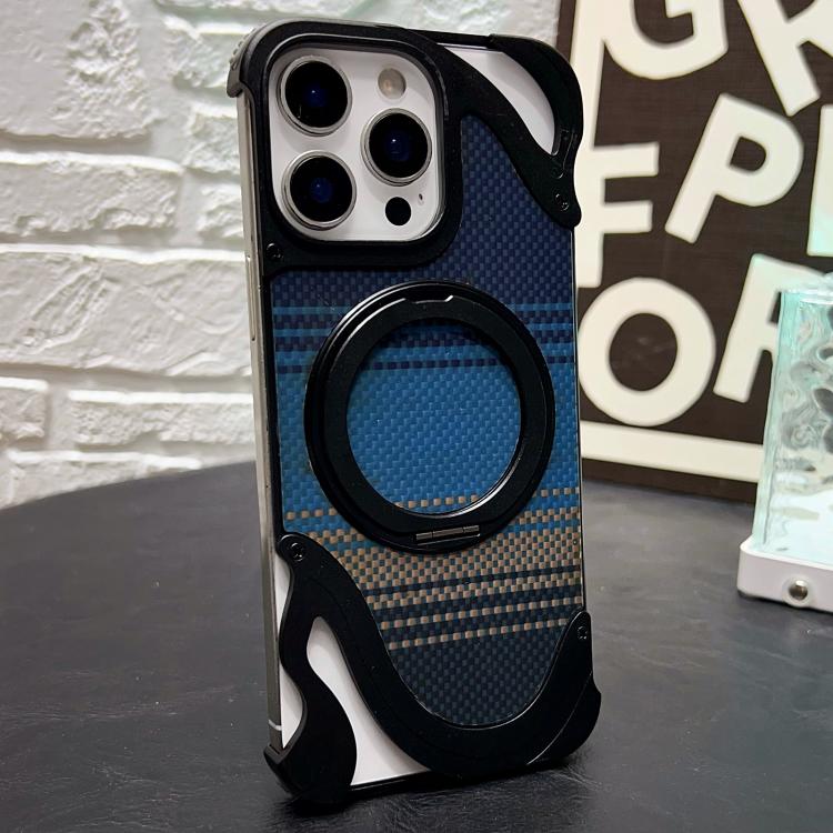 Funda de metal sin marco para iPhone 14 Pro Max con rotación de 360 grados y soporte MagSafe (negro)