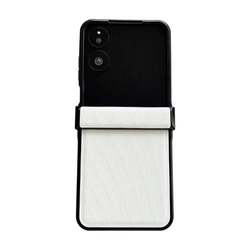 Funda protectora de tres piezas con textura vertical para Xiaomi Mix Flip 2 (blanca)