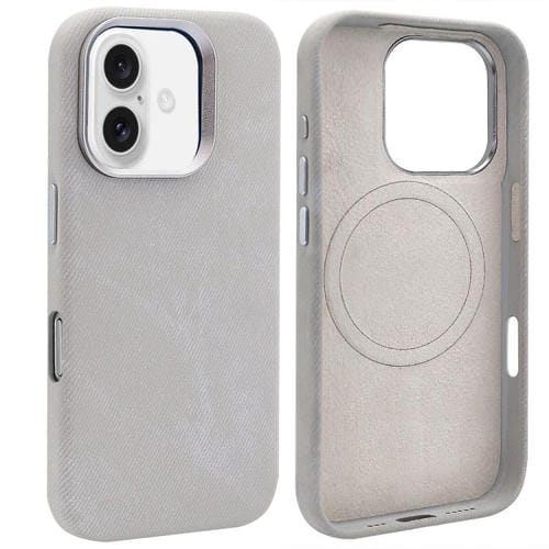 Funda VIETAO de cuero sintético con textura vaquera retro para iPhone 16 (gris plateado)