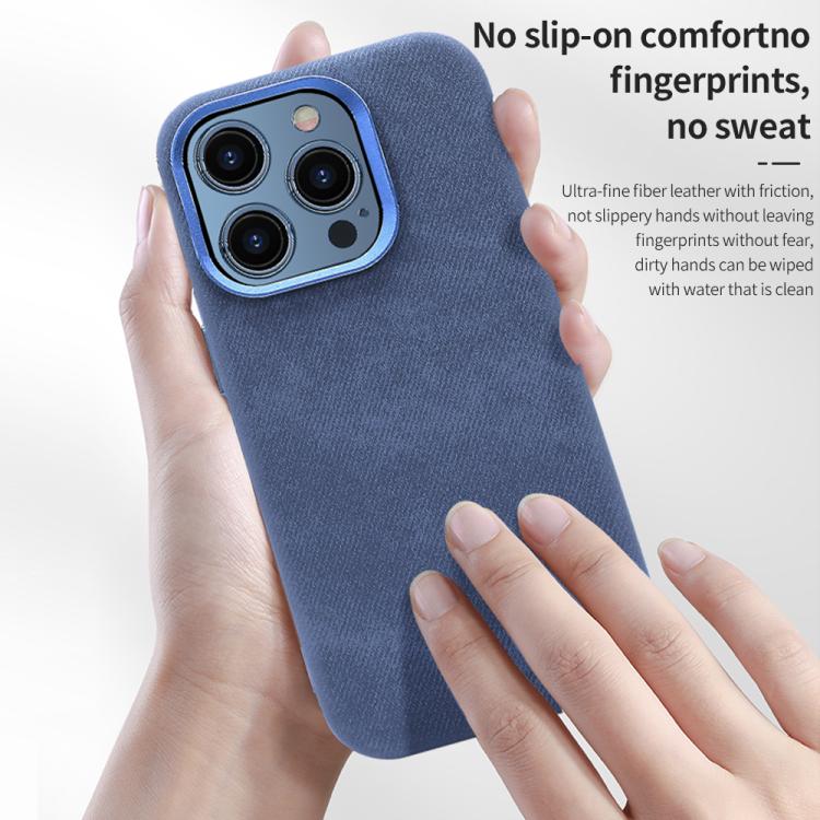 Funda VIETAO de cuero sintético con textura vaquera retro MagSafe para iPhone 15 Pro Max (azul oscuro)