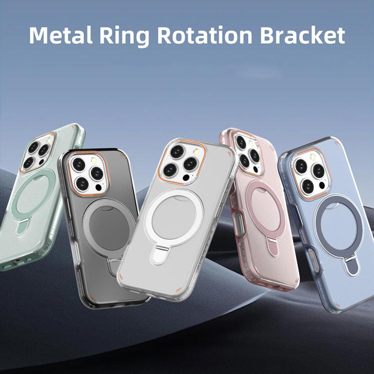 Funda colorida 2 en 1 con soporte de anillo MagSafe para iPhone 16 Pro (azul rey)