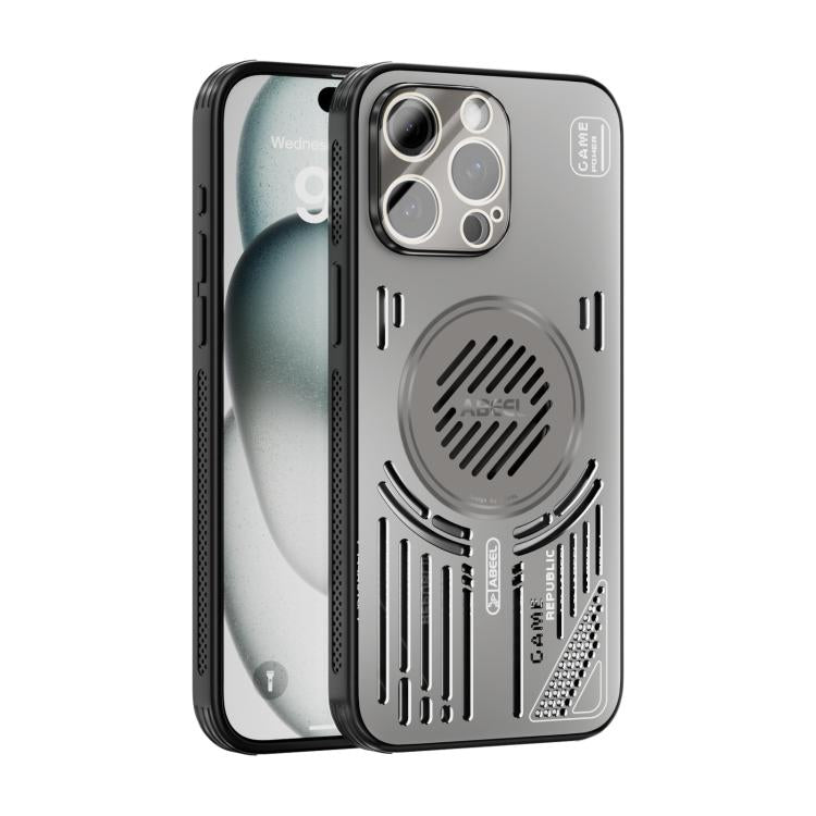Funda ABEEL Ice Fox Series con disipador de calor magnético para iPhone 14 Pro (gris titanio)