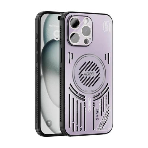 Funda ABEEL Ice Fox Series con disipador de calor Magsafe para iPhone 15 Pro Max (rosa y morado)