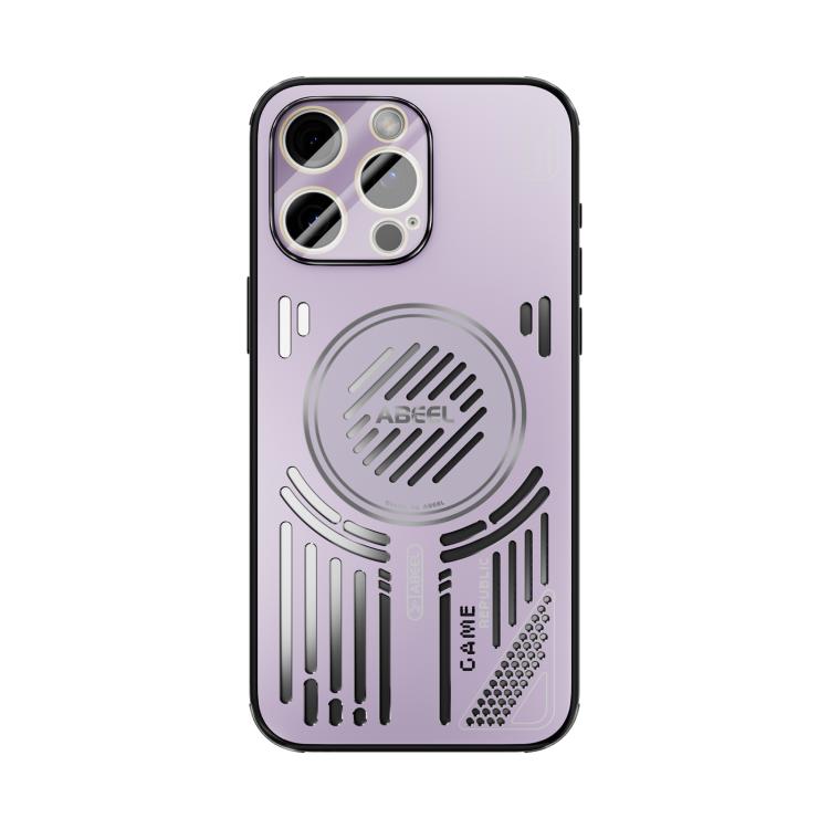 Funda para iPhone 15 Pro ABEEL Ice Fox Series con disipador de calor magnético (rosa y morado)