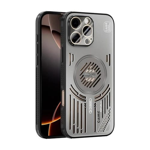 Funda ABEEL Ice Fox Series con disipador de calor Magsafe para iPhone 16 Pro Max (gris titanio)