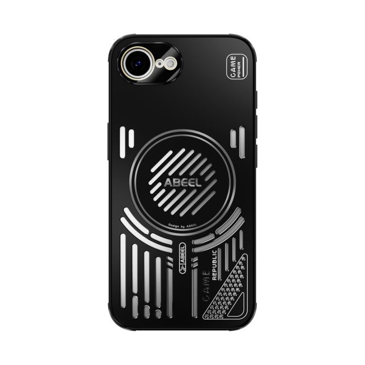 Funda ABEEL Ice Fox Series con disipador de calor Magsafe para iPhone 16e (negra)