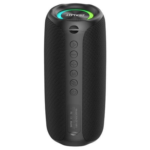 Altavoz Bluetooth portátil Zealot MP2 de 20 W RGB para exteriores (negro)