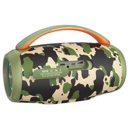 Altavoz Bluetooth portátil Zealot P12 de 60 W con RGB para exteriores (camuflaje)