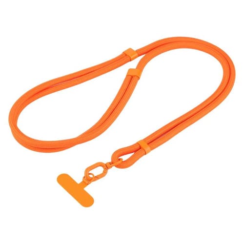 7mm Polyester Solid Color Two-way Adjustable Crossbody Mobile Phone Lanyard with Metal Gasket(Orange)