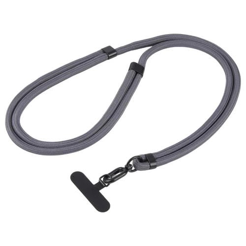 Cordón para teléfono móvil cruzado, ajustable, de poliéster de 7 mm, color sólido, bidireccional (gris claro)