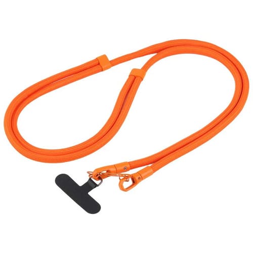 Cordón ajustable para teléfono móvil cruzado de poliéster de 7 mm, color sólido, con hebilla de doble cara (naranja)