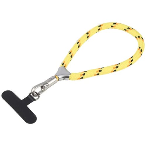 8mm Adjustable Silver Buckle Wrist Short Strap Anti-lost Mobile Phone Lanyard(Yellow Dot Color)