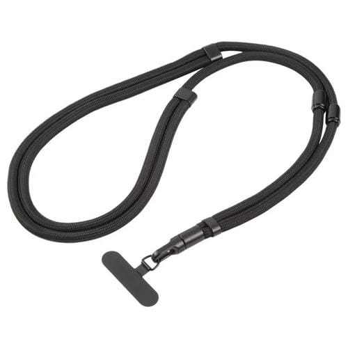 7mm 3 in 1 Threaded Adjustable Crossbody Mobile Phone Lanyard(Black)