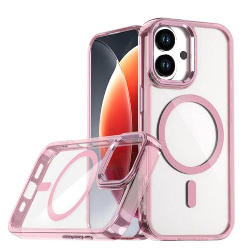 Funda magnética transparente MagSafe para iPhone 17 (rosa)
