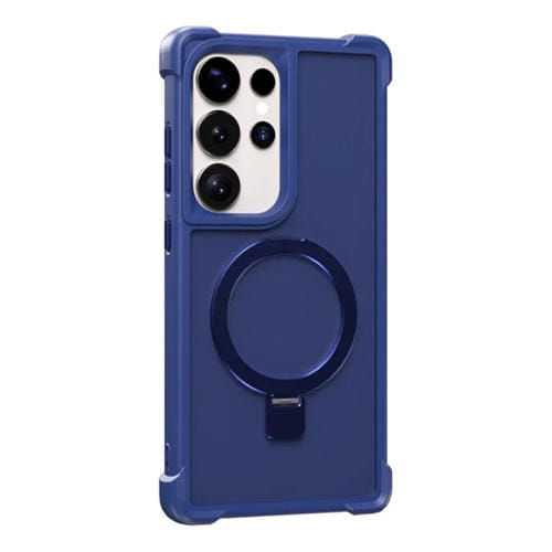 Funda para Samsung Galaxy S25 Ultra 5G con soporte MagSafe de cuatro esquinas a prueba de golpes (azul)