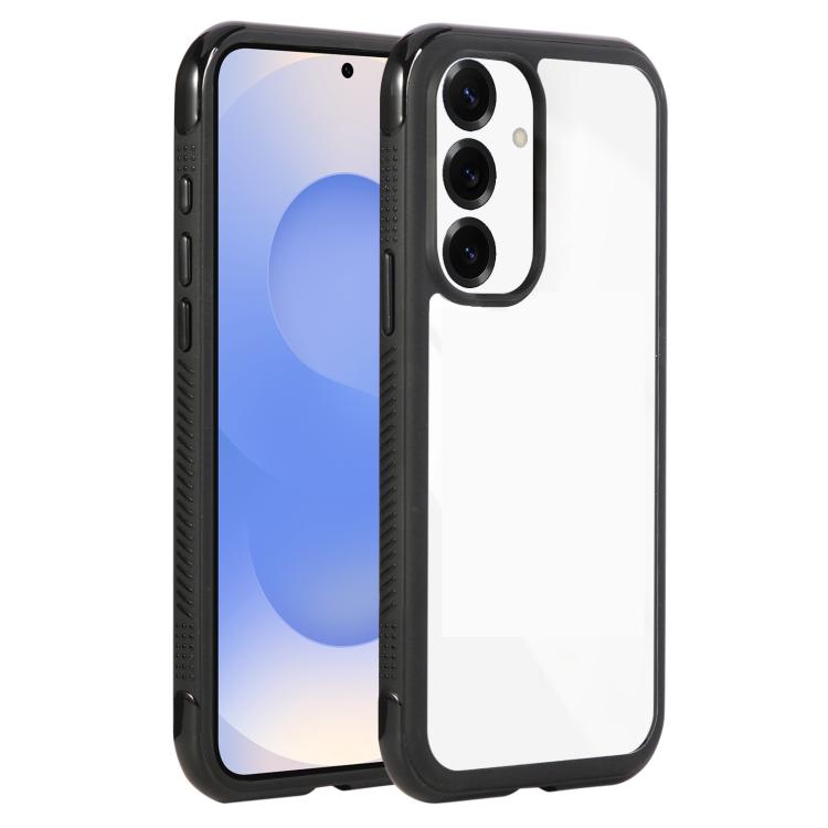 Funda de acrílico TPU transparente con borde liso para Samsung Galaxy S25+/S24+ 5G (negro)