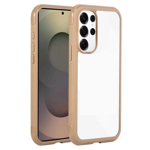 Funda de acrílico TPU transparente con borde liso para Samsung Galaxy S25 Ultra/S24 Ultra 5G (marrón)